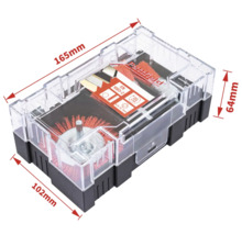 Pattfield Ergo Tools set met draadborstels in transparante kunststof box, afmetingen 165 x 102 x 64 millimeter