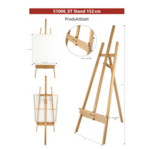 Houten schildersezel, 152 cm hoog, traploos verstelbaar