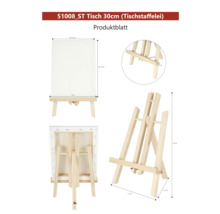 Houten tafel ezel met canvas en maatvoering