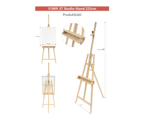 Houten atelierezel met verstelbare hoogte.