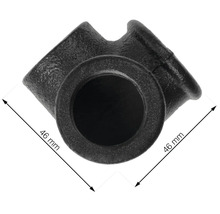 Gietijzeren T-stuk met afmetingen van 46 mm
