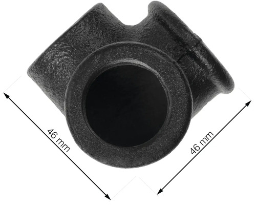 Gietijzeren T-stuk met afmetingen van 46 mm
