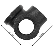 Zwart tempergietijzeren fitting T-stuk met afmetingen van 46 mm