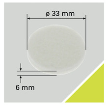 Ronde afdichtring met afmetingen van 33 mm diameter en 6 mm dik.