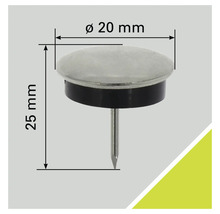 Nagelglijder met de afmetingen diameter 20 millimeter en lengte 25 millimeter
