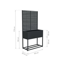 Bloembak met klimrek en maatvoering