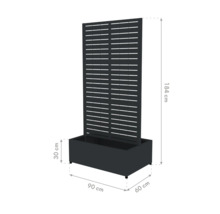 Bloembak met privacyscherm, 90 x 60 x 184 cm