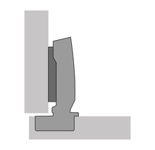 Weergave van een meubelscharnier op een deur