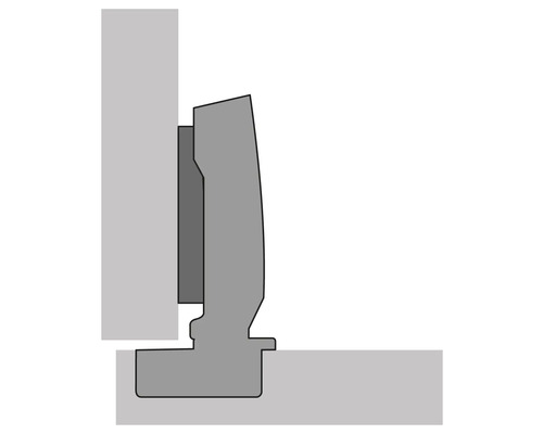 Weergave van een meubelscharnier op een deur