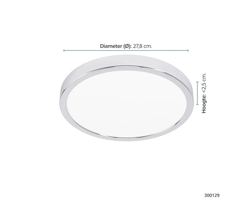Plafondlamp, ronde lampenkap, diameter 27,8 cm