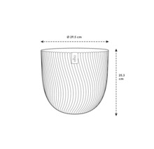 Elho plantenpot schema met de afmetingen 29,5 cm diameter en 25,3 cm hoogte