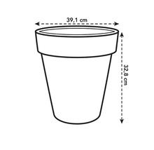 Afbeelding van een plantenbak met de afmetingen 39,1 cm breed en 32,8 cm hoog.