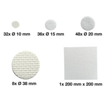 Meubelglijders set, bestaande uit verschillende maten en vormen