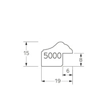 Technische tekening van een sierlijst met maatvoering