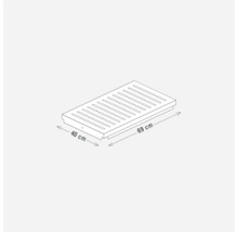 Technische tekening van een rooster met de afmetingen 40 bij 69 centimeter.