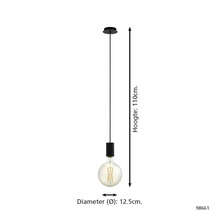 Hanglamp, hoogte 110 cm, diameter 12,5 cm