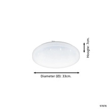 Plafonnière, diameter 33 cm, hoogte 7 cm