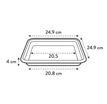 Technische tekening van een plantenbak met afmetingen