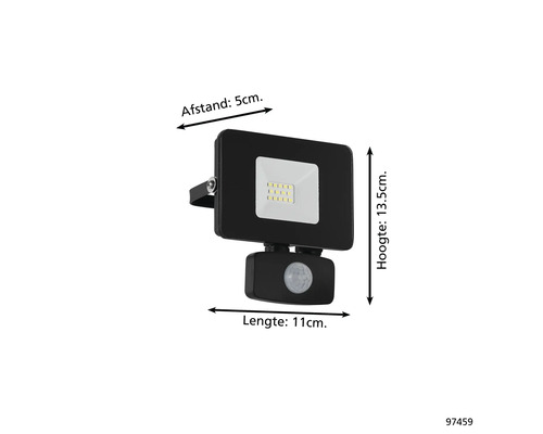 Zwarte ledspot met bewegingsmelder