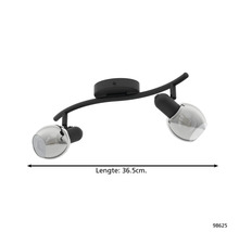 Plafondlamp met twee spots, lengte 36,5 cm