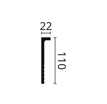 Profiel met de afmetingen 22 en 110 millimeter