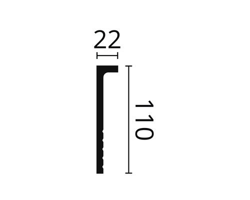Profiel met de afmetingen 22 en 110 millimeter