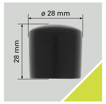 Beschermkap van kunststof, 28 millimeter diameter