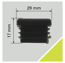 Kunststof beschermkap met afmetingen 29 bij 17 millimeter