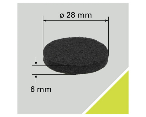 Schuurvlies met een diameter van 28 mm en een dikte van 6 mm