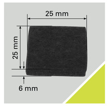 Vierkant filter, 25 mm x 25 mm x 6 mm