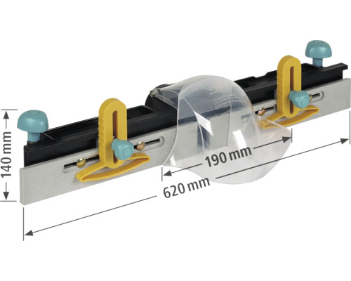 Glasmozaïeksnijder met een lengte van 620 mm en een hoogte van 140 mm