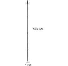 Metalen hekpaal met een lengte van 178,5 cm