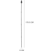 Metalen sierstaaf, 178,5 cm lang, 5 cm breed