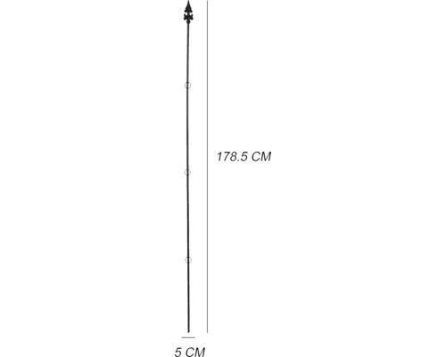 Metalen sierstaaf, 178,5 cm lang, 5 cm breed