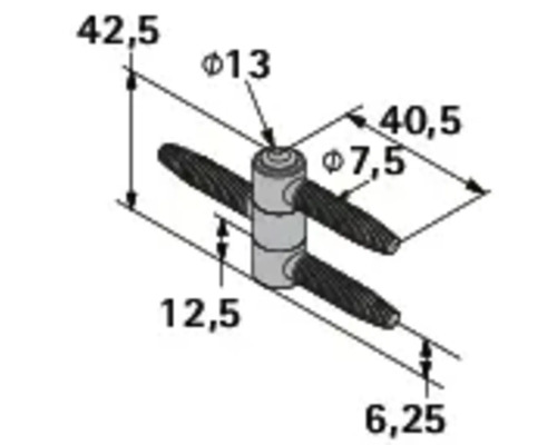 Technische tekening van een verbindingsstuk met maatvoering