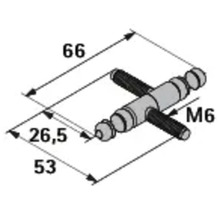 Technische tekening van een M6-connector met maatvoering