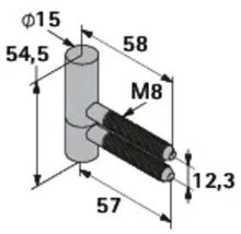 Technische tekening van een verbindingsstuk met maatvoering