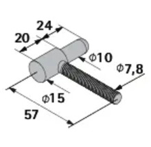 Technische tekening van een meubelknop met maataanduidingen