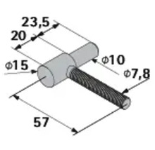 Technische tekening van een meubelgreep met maatvoering