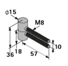 Technische tekening van een onderdeel met maataanduidingen