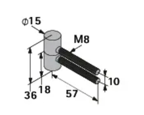 Technische tekening van een onderdeel met maataanduidingen