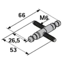 Technische tekening van een verbindingsstuk met maatvoering
