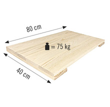 Houten plank, 80 x 40 centimeter, draagvermogen 75 kilogram