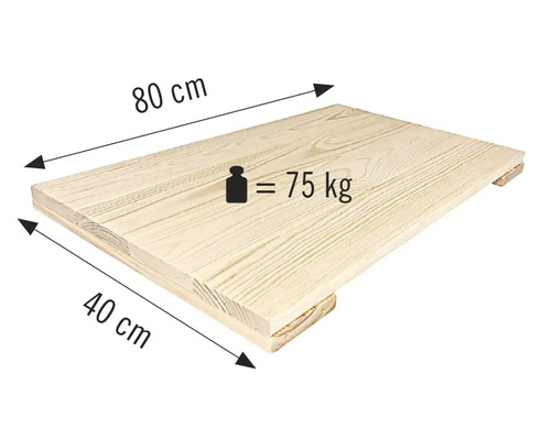 Houten plank, 80 x 40 centimeter, draagvermogen 75 kilogram