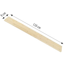 Houten plank met de afmetingen 110 bij 9 centimeter