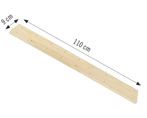 Houten plank met de afmetingen 110 bij 9 centimeter