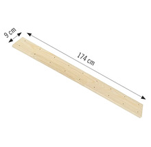 Houten lat met afmetingen 174 cm lang en 9 cm breed
