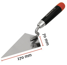 Metselspaan met afmetingen 270 mm bij 70 mm
