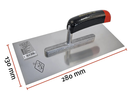 Gladde spaan met de afmetingen 280 mm x 130 mm