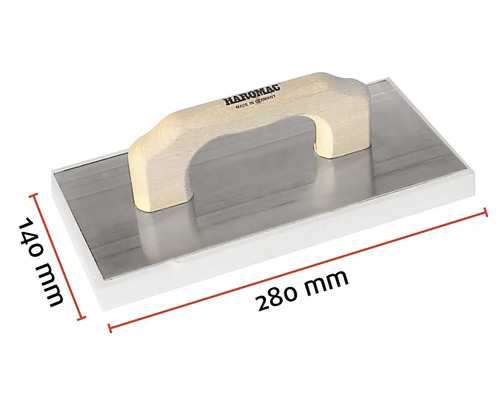 Haromac voegspaan met houten handvat, afmetingen 280 mm x 140 mm